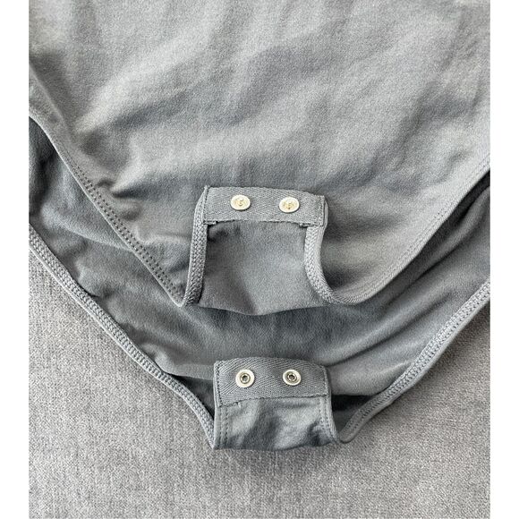 A New Day Scoop Neck Bodysuit Womens XL Gray Minimalist Basic‎ Layering Capsule - Picture 2 of 8